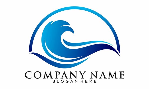 Elegant wave illustration vector logo