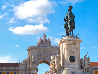 Arco da Rua Augusta at Comercio square in Lisbon in Portugal