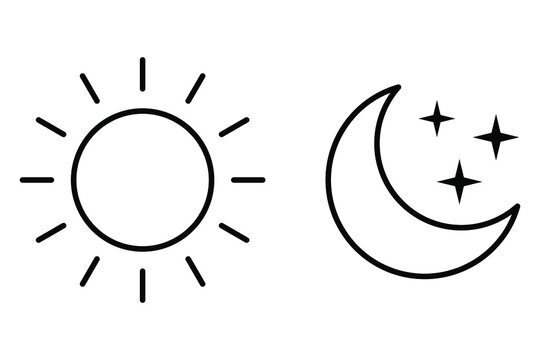 Sun moon icon illustration isolated vector sign symbol