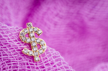 Beautiful piercing jewelry. Macro shot. Selective focus.