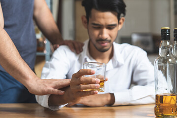 Stop alcohol concept. Person refuse to drink alcohol.