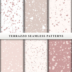 Set of terrazzo seamless patterns