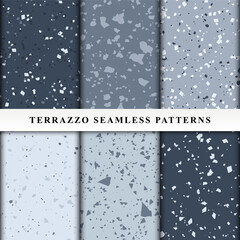 Set of terrazzo seamless patterns