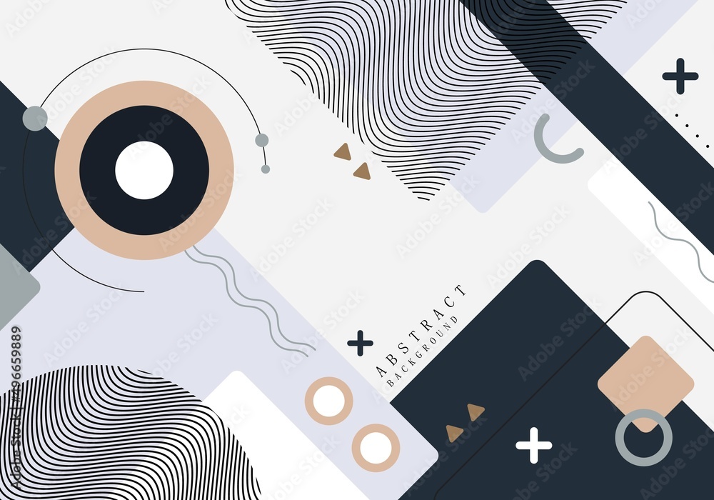 Poster abstract minimal geometric pattern design decorative artwork style.