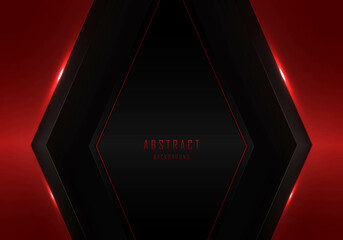 Abstract gradient red on black template technoloty design.