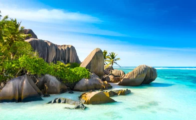 Peel and stick wall murals Anse Source D'Agent, La Digue Island, Seychelles Paradise beach on the island of La Digue in the Seychelles. Anse Source D'Argent