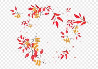 Red Herb Background Transparent Vector. Foliage Gradation Frame. Burgundy Berries Outline. Poster Texture. Leaf Agriculture.