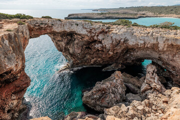 Obraz premium Mallorca Cala Varques Pont natural