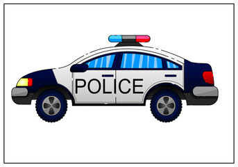 children's illustration. picture of a police car.