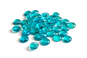 Turquoise glass stones for decoration and handmade