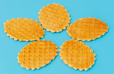 Sweet cookies isolated on blue