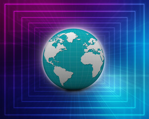 3d rendering abstract world concept