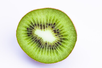 Naklejka na ściany i meble Half of Kiwi fruit on white background