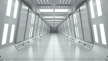 3d render. Futuristic hallway. Concept of modern architecture and interior spaceship3d render. Futuristic hallway. Concept of modern architecture and interior spaceship © Miguel Aguirre