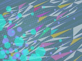 multicolored triangles abstract background 80e style, bright vintage retro illustration