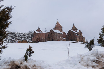 Goshavank monastery in winter time, Armenia