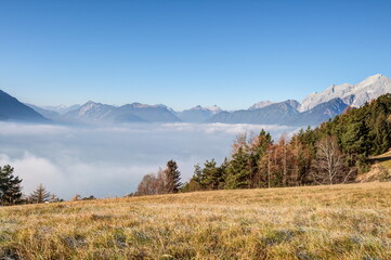 Hidden under the fog lies the town of Telfs in Tyrol, directly at the entrance to the Oberinntal. Mighty mountains, idyllic meadows offers every vacationer pure relaxation in nature.