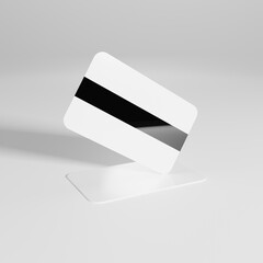 E-toll card mockup with flat background 3d rendering