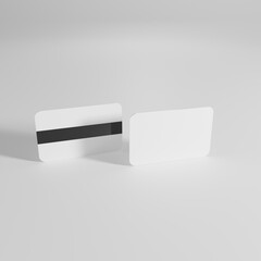 E-toll card mockup with flat background 3d rendering