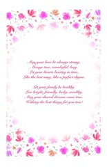 Hand drawn watercolour flower frame illustration, wedding clip art set 