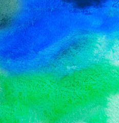 Fototapeta na wymiar Abstraction of blue and green. Watercolor bright background. Blue sea, multicolor tender watercolor background with paper texture. Illustration.