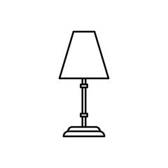 Table lamp line icon. Home  illumination. Interior design. Vector