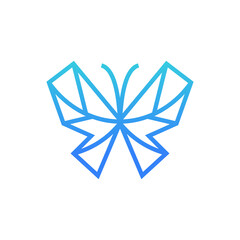 Butterfly logo. Luxury line logotype design template