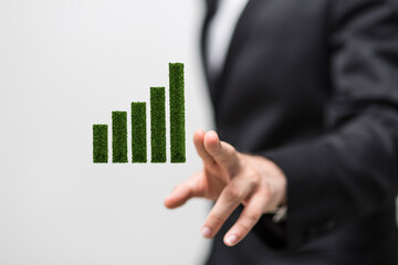 Green economy growth concept with business