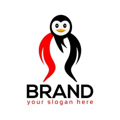 Penguin logo vector. Flat design. Vector Illustration on white background.	
