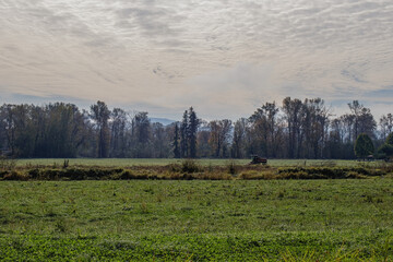 Farming scene on a cloudy day 
