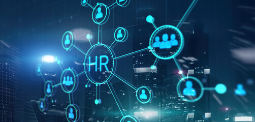 HR management. Human Resources. Recruitment business network concept. Group of teamwork