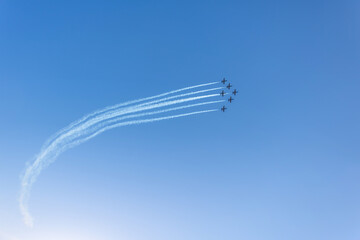 Silhouette Airplane Performing Acrobatic Flight