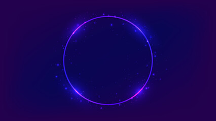 Obraz premium Neon round frame with shining effects