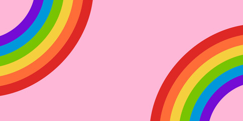 Obraz premium Rainbow Background Vector Illustration. Retro Style LGBTQ+ Rainbow Flag Banner for Pride Month.