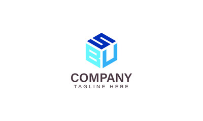 Letter SBU Logo, Three Letter Logo, Alphabet S B U Hexagon Shape Vector Icon Template