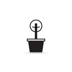 tree and plant pot icon vector illustration