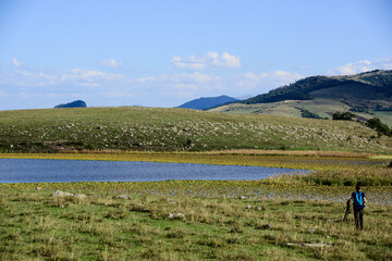 Fototapeta premium Amazing view of Urasar lake in Armenia