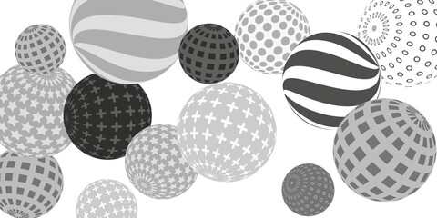 Retro 3d illustration abstract balls, great design for any purposes.  Modern poster for cover design.  Modern art isolated vector graphic. Abstract bright wallpaper. 3d geometric shape  illustration.