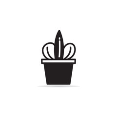 tree and plant pot icon vector illustration
