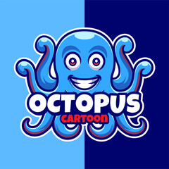 Octopus Mascot Cartoon Logo Template
