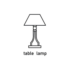 Table lamp line icon. Home illumination. Decorative element for living room. Vector