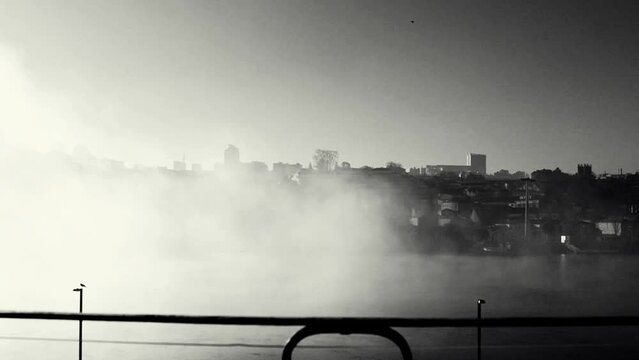 Fog on the Douro river, timelapse