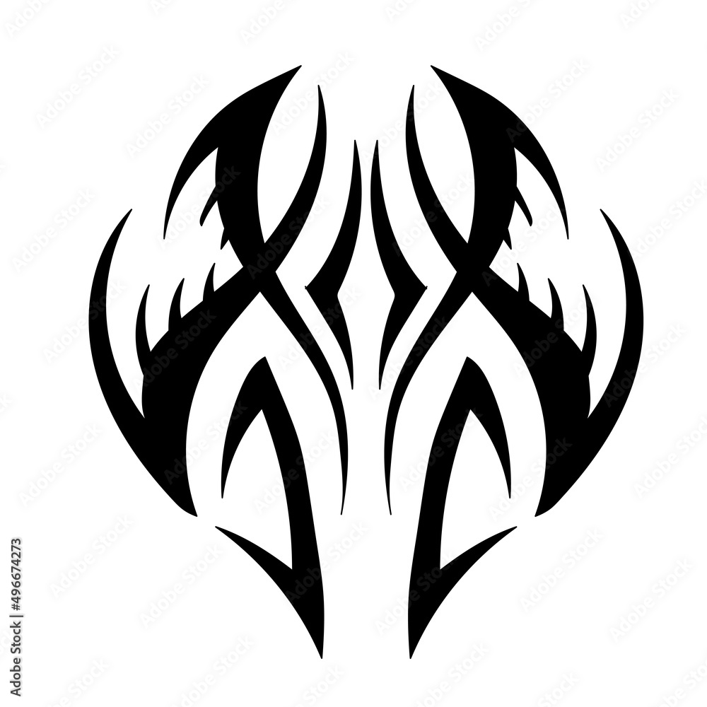 Poster abstract pattern in the form of a tattoo or print on clothes.