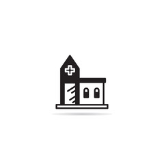 church building icon vector illustration