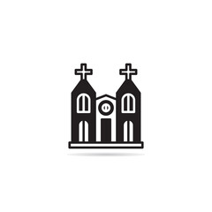 church building icon vector illustration