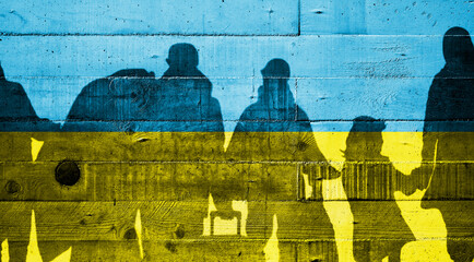 Urkainer auf der Flucht