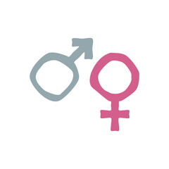 Gender hand drawn  icon isolated on white background