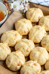 Traditional English cross buns.