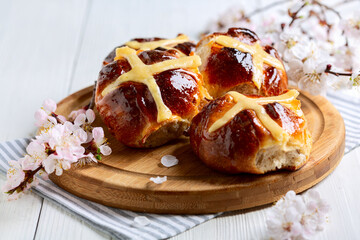 Homemade English cross buns.