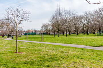 London, United Kingdom, 15 March 2022: Plashet Park first opened in 1891. Remarkably its original layout has remained relatively how it was. 